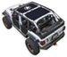 Sun shade top for Jeep Wrangler JLU 4-Door (2018–2026) by SPIDERWEBSHADE, stock printed shade