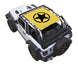 SpiderWebShade sun shade top for Jeep Wrangler JL 2-Door; yellow printed shade with black compass-star logo.
