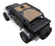 Sun shade top for Jeep Wrangler JKU 4-Door by SpiderWebShade, tan printed shade with logo