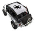 Sun Shade top for Jeep Wrangler LJ (2004–2006) by SpiderWebShade; white with black star logo