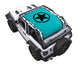 Sun shade for Jeep Wrangler JL 2-Door; turquoise printed top with black star in circle emblem