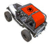 Sun Shade for Jeep Wrangler YJ (1987–1996) by SpiderWebShade; orange stock printed shade top with black star.