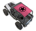 Sun shade for Jeep Wrangler YJ SPIDERWEBSHADE pink stock print with black star logo