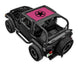 SPIDERWEBSHADE Sunshade for Jeep Wrangler TJ; pink printed shade top with black star logo.