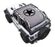 Sun Shade by SPIDERWEBSHADE for Jeep Wrangler JL 2-Door, gray printed top with black star logo
