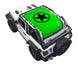 Sun shade for Jeep Wrangler JL 2-Door by SpiderWebShade; bright green top with black star emblem