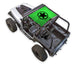 Sun Shade by SpiderWebShade for Jeep Wrangler YJ; bright green top with black star logo