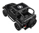 SPIDERWEBSHADE Sun Shade Top for Jeep Wrangler TJ (1997–2006); black fabric with white star logo.