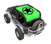 Sun Shade for Jeep Wrangler JK 2-Door by SpiderWebShade; stock-printed neon green shade with black star logo
