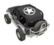 Sun shade top for Jeep Wrangler JK 2-Door by SpiderWebShade, stock printed gray star design.