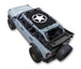 Sun shade top by SpiderWebShade on Ford Bronco; black fabric with white star emblem.