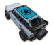 Sun Shade for Ford Bronco by SpiderWebShade; teal top with black star logo in circle