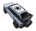 Sun shade top for Ford Bronco (2021–2026) by SPIDERWEBSHADE with white fabric and black star logo.