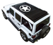SPIDERWEBSHADE Sun Shade for Jeep Wrangler JLU, black printed shade top with white star logo