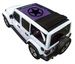 Sun Shade for Jeep Wrangler JLU Sky One Touch Power Top; purple shade with black star emblem, SpiderWebShade