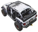 Sun shade top for Jeep Wrangler JLU 4-Door by SpiderWebShade; white Rubicon with printed shade top