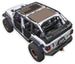 Sun shade for 2018–2026 Jeep Wrangler JLU 4-Door by SPIDERWEBSHADE; tan stock-printed shade top for Jeep use