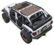 Sun shade for 2018–2026 Jeep Wrangler JLU 4-Door by SPIDERWEBSHADE; tan stock-printed shade top for Jeep use