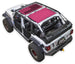 SpiderWebShade sun shade for Jeep Wrangler JLU 4-Door, pink roof panel visible