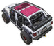 SpiderWebShade sun shade for Jeep Wrangler JLU 4-Door, pink roof panel visible