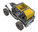 SpiderWebShade sun shade top for Jeep Wrangler YJ (1987–1996); yellow printed shade with black flag design