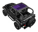 Sun shade for Jeep Wrangler TJ (1997–2006), SPIDERWEBSHADE stock printed top with purple American flag design.