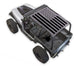 Sun shade by SPIDERWEBSHADE for Jeep Wrangler YJ (1987–1996) with black American flag print.