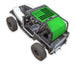 SpiderWebShade sun shade top for Jeep Wrangler YJ, bright green with black flag design.