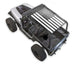Jeep Wrangler YJ Sun Shade Stock Printed Shade Top by SPIDERWEBSHADE; black and white American flag print.