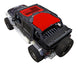 Sun shade for Jeep Wrangler JKU 4-Door by SPIDERWEBSHADE, red stock-printed top.