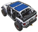 Sun shade for Jeep Wrangler JLU 4-Door by SpiderWebShade; solid blue shade panels