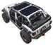 Sun shade SpiderWebShade for Jeep Wrangler JLU 4-Door, solid black shade top