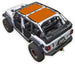 Sun shade for Jeep Wrangler JLU 4-Door by SpiderWebShade with solid orange panels