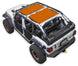 Sun shade for Jeep Wrangler JLU 4-Door by SpiderWebShade with solid orange panels
