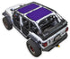 Sun shade for Jeep Wrangler JLU 4-Door by SPIDERWEBSHADE with solid purple shade panels