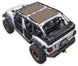 Sun shade for Jeep Wrangler JL 4-Door by SPIDERWEBSHADE, tan solid color shade top