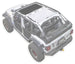 Sun Shade for Jeep Wrangler JLU 4-Door by SPIDERWEBSHADE; solid color shade top