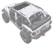Sun Shade for Jeep Wrangler JLU 4-Door by SPIDERWEBSHADE; solid color shade top