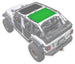Sun shade for Jeep Wrangler JLU 4-Door by SpiderWebShade, solid bright green shade top