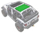 Sun shade for Jeep Wrangler JLU 4-Door by SpiderWebShade, solid bright green shade top