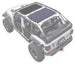 Sun shade for Jeep Wrangler JLU 4-Door by SpiderWebShade; solid charcoal shade top.