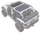 Sun shade for Jeep Wrangler JLU 4-Door by SpiderWebShade; solid charcoal shade top.