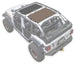 SpiderWebShade sunshade for Jeep Wrangler JLU 4-Door, solid brown shade top