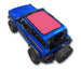 Ford Bronco sun shade solid color top, red shade panel on blue 2021–2026 model