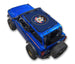 SPIDERWEBSHADE sun shade for Ford Bronco top (2021–2026); dark blue printed shade with circular seal emblem.