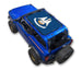 Ford Bronco Sun Shade Stock Printed Shade Top by SPIDERWEBSHADE, blue vehicle with printed roof shade graphic.