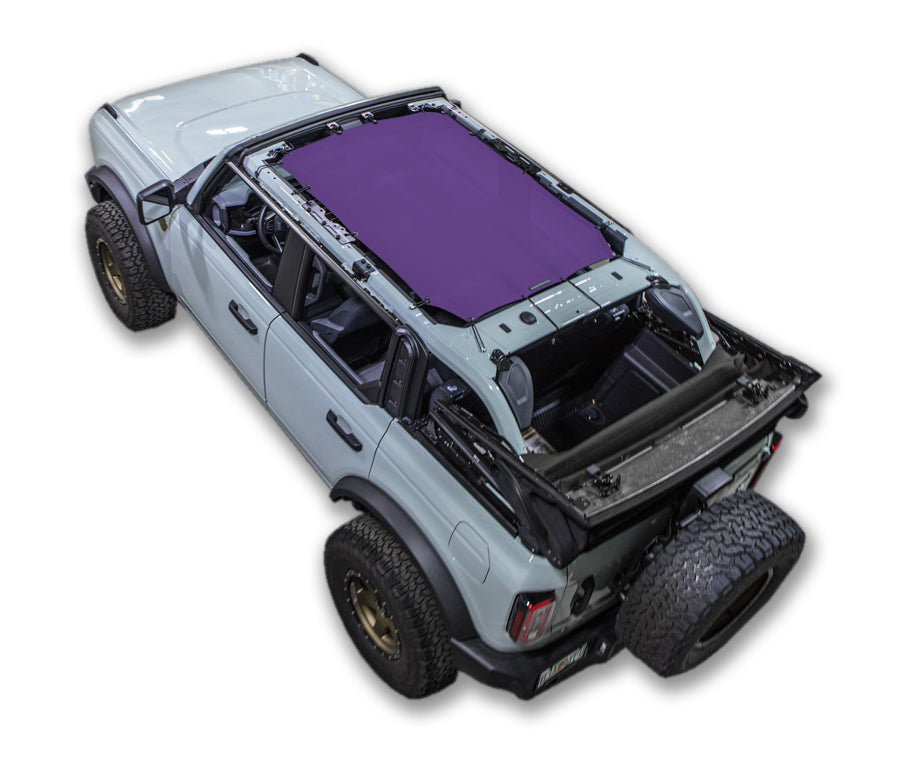 Sun shade for Ford Bronco (2021–2026) Stock Printed Shade Top by SpiderWebShade, purple