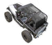 Sun shade top SPIDERWEBSHADE for Jeep Wrangler YJ (1987–1996) in solid black.