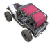 Sun shade top for Jeep Wrangler YJ (1987–1996) by SpiderWebShade, pink solid color 2-panel shade