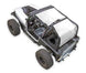 Sun shade top for Jeep Wrangler YJ 1987–1996 by SpiderWebShade; solid color shade attached to roll cage